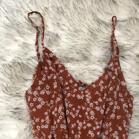 Daytrip Floral Print Sleeveless Orange & White Mini Dress Small - Picture 3 of 13